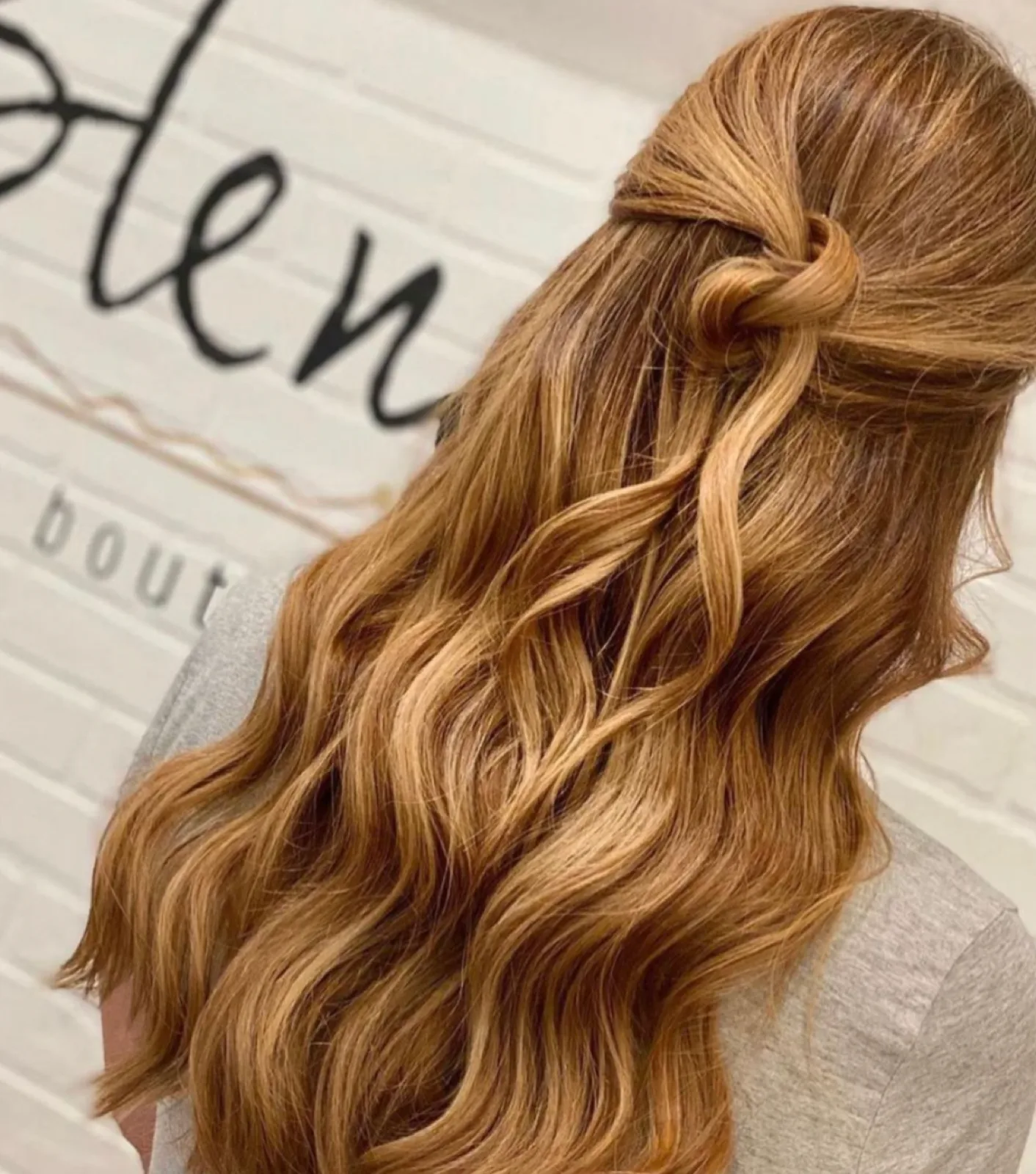 Copper Half-Up Knot at Blend Hair Boutique, Plantation FL