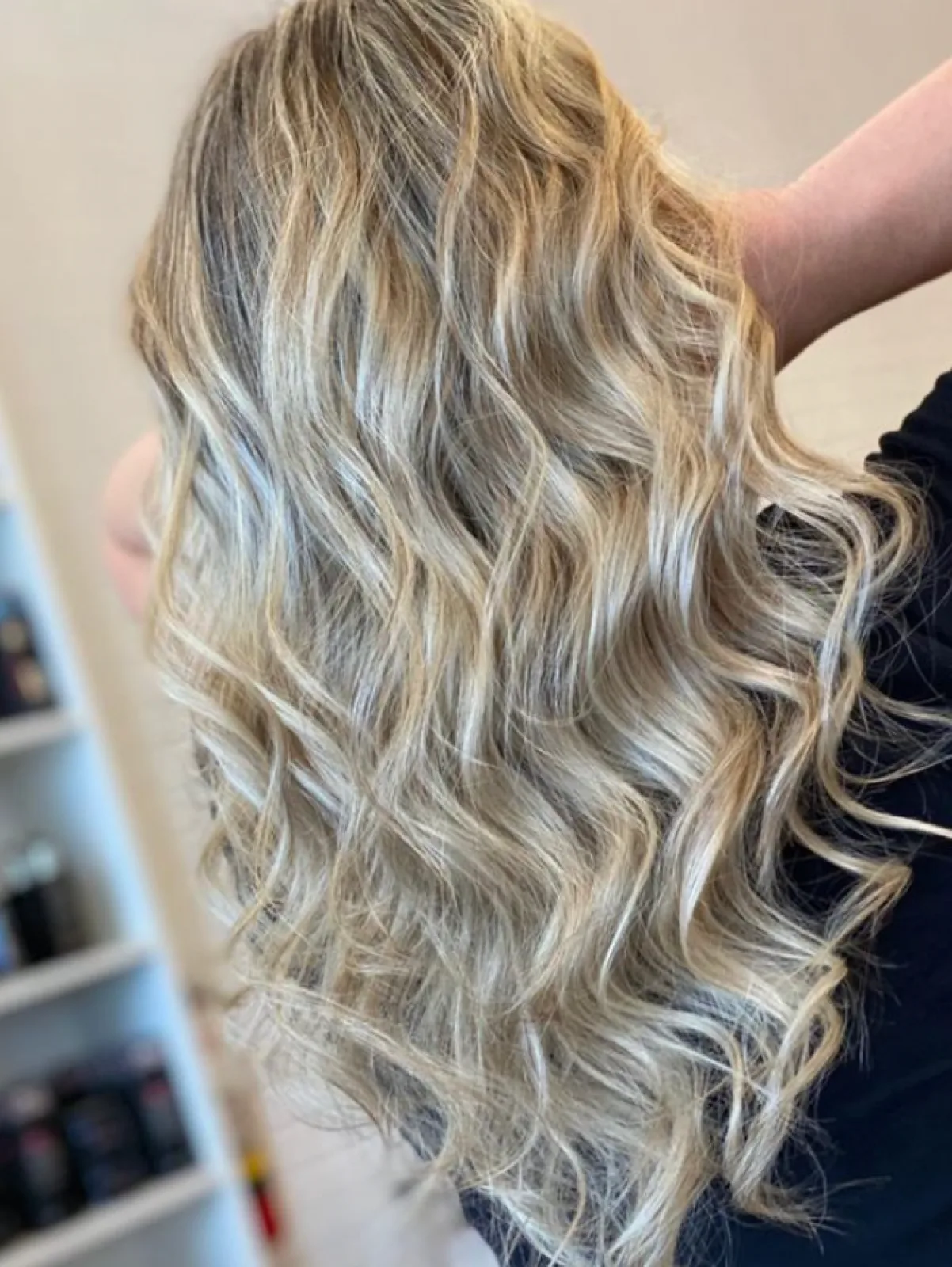 Icy Blonde Curls at Blend Hair Boutique